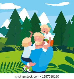 father with sons characters in the field