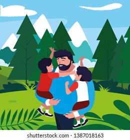 father with sons characters in the field
