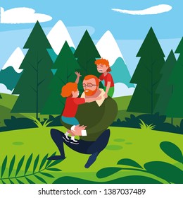 father with sons characters in the field