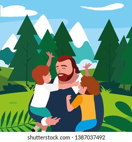 father with sons characters in the field