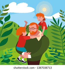 father with sons characters in the field