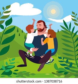 father with sons characters in the field