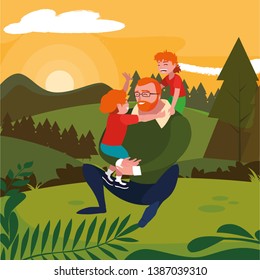 father with sons characters in the field