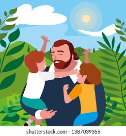 father with sons characters in the field