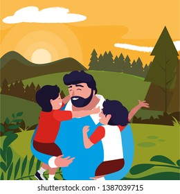 father with sons characters in the field