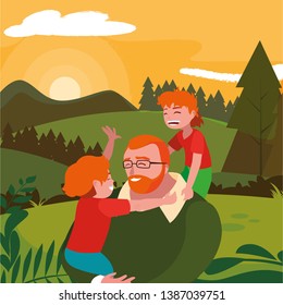 father with sons characters in the field