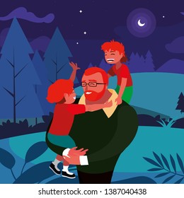 father with sons characters in the field