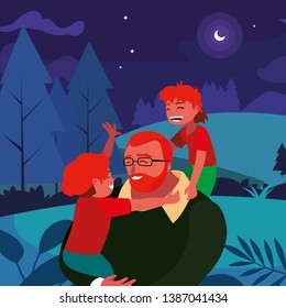father with sons characters in the field