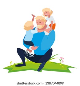 father with sons characters in the field
