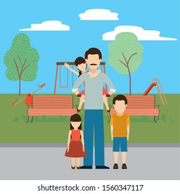 Father with sons design, Family relationship avatar lifestyle person and character theme Vector illustration