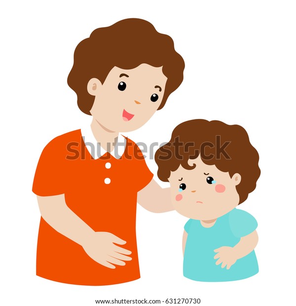 Father Soothes Crying Son Vector Illustration Stock Vector (Royalty ...