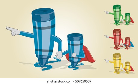 Father and Super Son Crayon