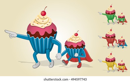 Father and Super Son Cup Cake