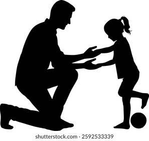 Father Supporting Daughter's Steps with a Helping Hand vector design