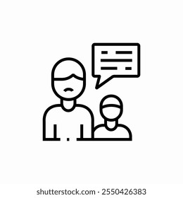 father talks to son icon sign vector