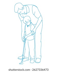 Father teaching his son golf Father teaching his son golf