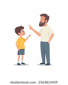 A father teaching his son, symbolizing guidance, parenting, family education, and strong familial connections