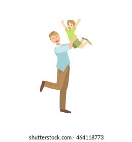 Father Throwing Son Air Stock Vector (Royalty Free) 464118773 ...