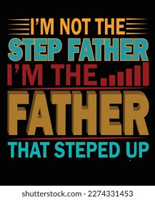 A Father t-shirt design could feature a bold, blocky font with the word Father written across the chest in a contrasting color.