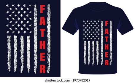 Father usa grunge flag tshirt design