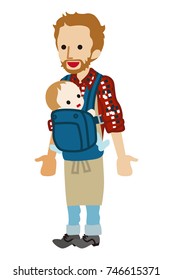 Father Using Baby Carrier