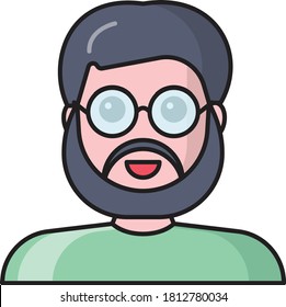 father vector flat color icon 