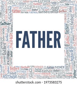 Father vector illustration word cloud isolated on a white background.