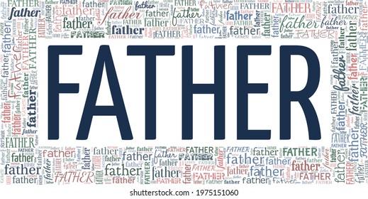 Father vector illustration word cloud isolated on a white background.