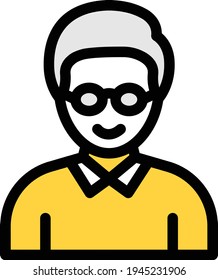 father vector line colour icon