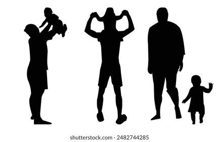 Father Vector And silhouette Collection. 