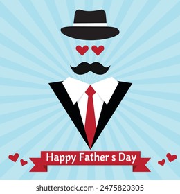 Father vector, silhouette, illustration, mustache