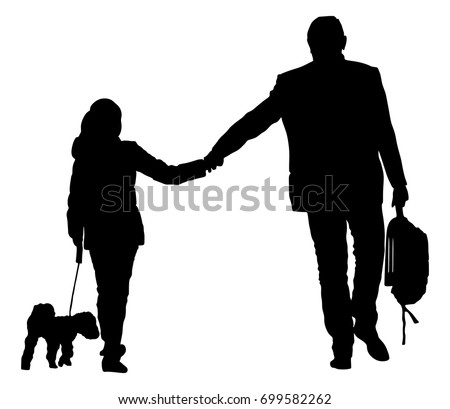 Download Father Walking Daughter After Work Vector 库存矢量图（免版税 ...