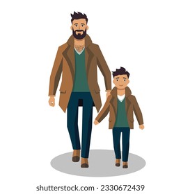 A Father Walking with His Son