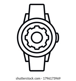Father watch repair icon. Outline father watch repair vector icon for web design isolated on white background