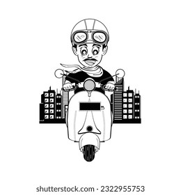 A father who rides his motorbike around town