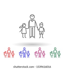 Fatherhood, Children Multi Color Icon. Simple Thin Line, Outline Vector Of Family Life Icons For Ui And Ux, Website Or Mobile Application