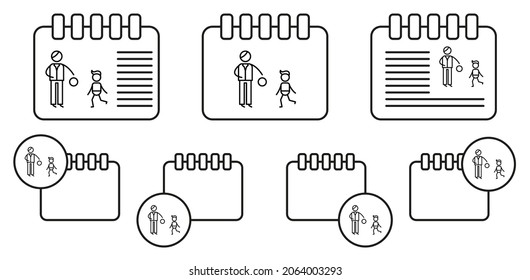 Fatherhood, family vector icon in calender set illustration for ui and ux, website or mobile application