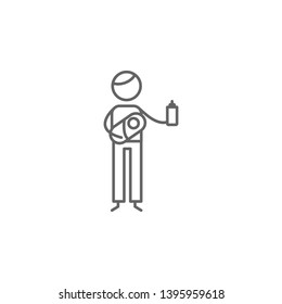 Fatherhood, feed baby icon. Element of family life icon. Thin line icon for website design and development, app development. Premium icon