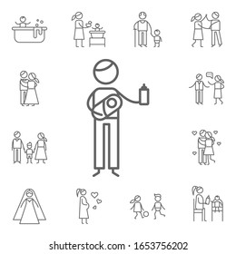 Fatherhood, Feed Baby Icon. Family Life Icons Universal Set For Web And Mobile