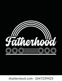 Fatherhood Vintage Rainbow Typography Design – Retro Dad Life T‑Shirt Graphic
