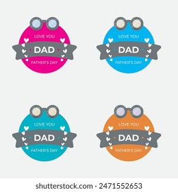 father's day 2024. happy father day. love you DAD. thank you papa. different color combination of father day social media post.eps file.