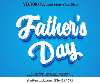 Fathers Day 3D editable text effect template