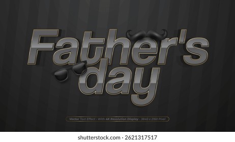 Father's day 3d text effect with an elegant style effect