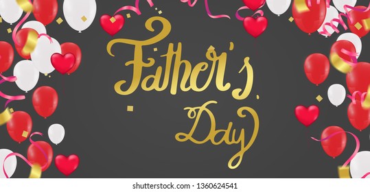 father's day background, Happy Day Typography for greeting card, festive poster etc. Hand lettering illustration on  background