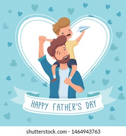 Father's day background with illustration and lettering