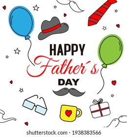 Father's day background. Men's accessories. Isolated vector