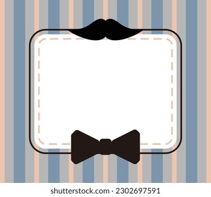father's day background, mustache and tie icon with free space for text. Template for banner, poster, social media, web, greeting card.