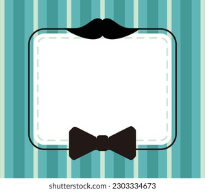 father's day background, mustache and tie icon with free space for text. Template for banner, poster, social media, web, greeting card.