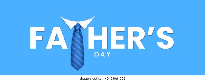 Father's day background with necktie. Father's day greeting banner template design. Vector illustration