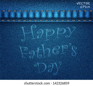 Father's day background on blue denim jeans,vector illustration eps10